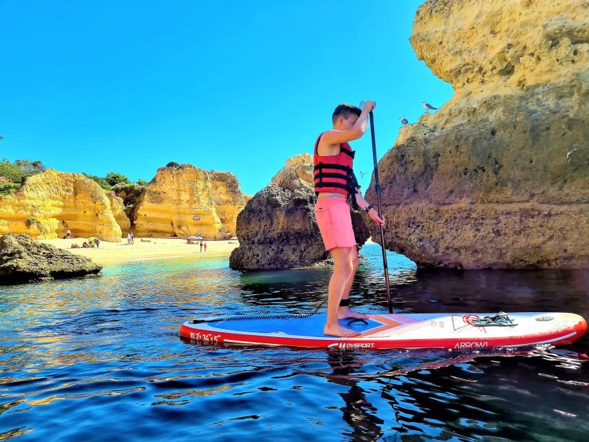 Albufeira: Stand Up Paddle Lesson and Coastal Tour - The beginner lesson: standing and rowing without guesswork