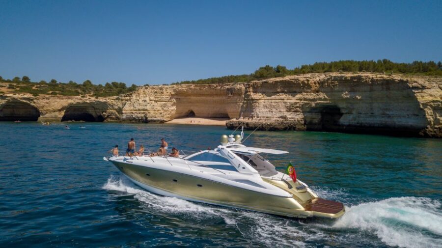 Algarve: Private Yachts Rental - Entering the Algarve from Marina de Albufeira on a Sunseeker