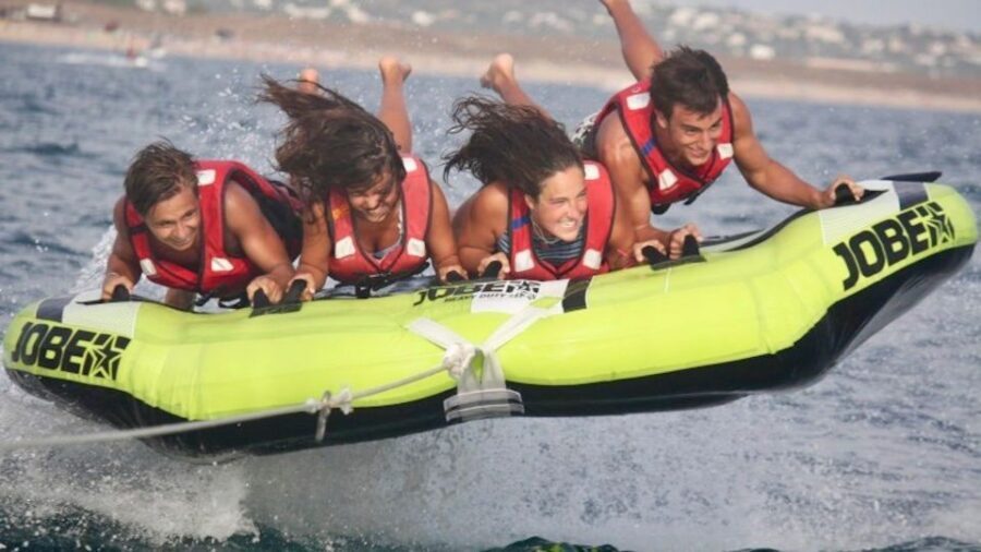 Armação de Pêra: Crazy Cookie Inflatable Ride - Safety Briefing and Life Vests: What You’ll Hear Before You Splash