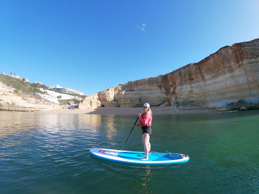 Benagil: Benagil Cave Stand Up PaddleBoard Tour at Sunrise - Safety briefing and the first paddle out
