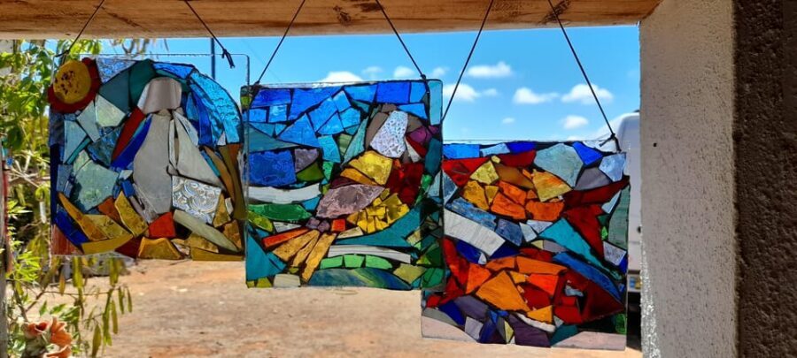 Glass on Glass Mosaic craft workshop near lagos - Outside in summer, inside in winter: where you’ll actually work