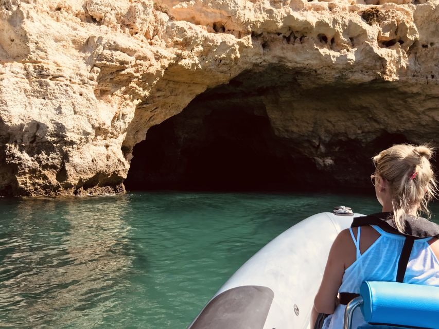 Portimão: Benagil Cave, Marinha Beach Speedboat Tour - Sailing into sea caves: the feeling of scale hits fast